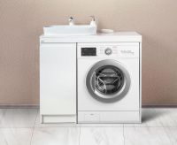 Тумба с раковиной Alavann Soft 100 столешница шпон правая