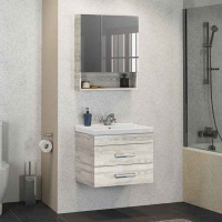Зеркало-шкаф Comforty Никосия 60 дуб белый