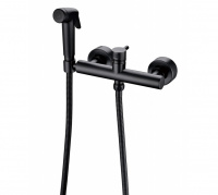 Смеситель Bravat D9141BW-RUS с гигиеническим душем, черный