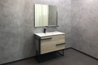 Тумба с раковиной Comforty Дюссельдорф 90 дуб дымчатый