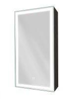 Зеркало-шкаф Континент Mirror Box Black Led 350х650 левый