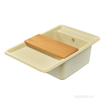 Мойка для кухни из литого мрамора Aquaton Беллис 78 шампань