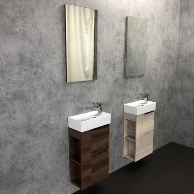 Тумба с раковиной Comforty Матэ 40 дуб тёмно коричневый