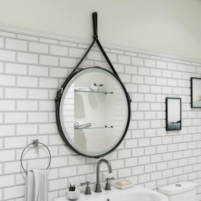 Зеркало Континент Millenium Black Led D 650 на ремне черного цвета