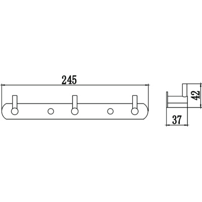 Планка с крючками (3 крючка) Savol S-007213C бронза