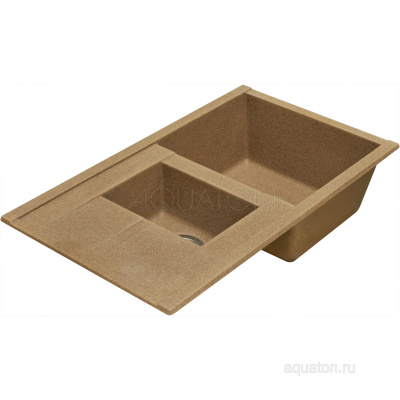 Мойка для кухни из литого мрамора Aquaton Делия 87 терракотовый