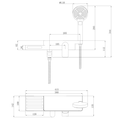 Смеситель для ванныа Lemark Unibox LM6914CW