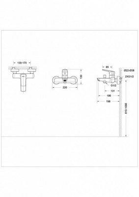 Смеситель Bravat REAL F6121179CP-01 для ванны и душа