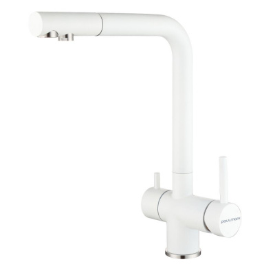 Смеситель для кухни Paulmark Skalen Sk213020-431 белый меаллик