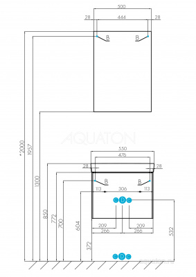 Зеркальный шкаф Aquaton Асти 55 белый 1A263302AX010