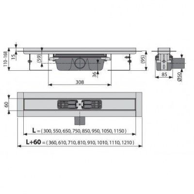 Водоотводящий желоб AlcaPlast APZ6-650 Professional