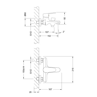 Смеситель для ванны Lemark Point LM0314C