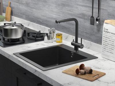 Смеситель для кухни Paulmark Skalen Sk213020-401 антрацит