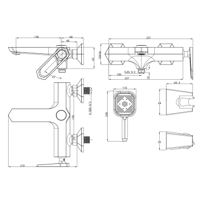 Смеситель для ванныа Lemark Prizma LM3914C