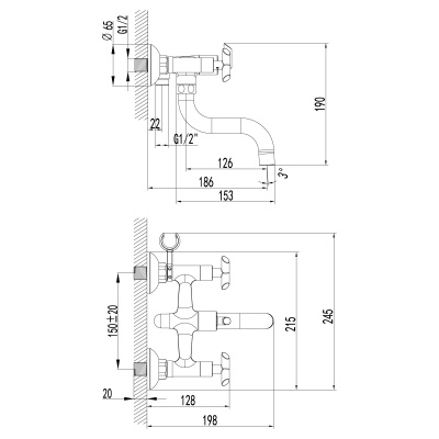 Смеситель для ванны Lemark Practica LM7512C