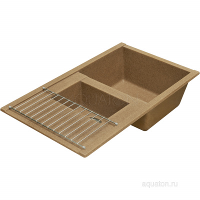 Мойка для кухни из литого мрамора Aquaton Делия 87 терракотовый