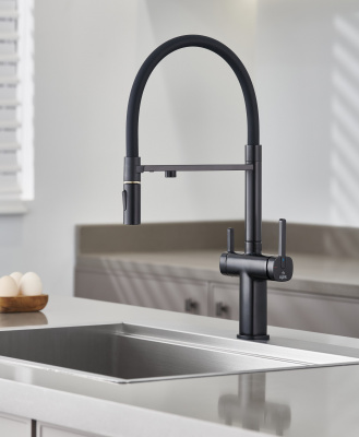 Смеситель для кухни с подключением фильтра для воды Rose R358H черный