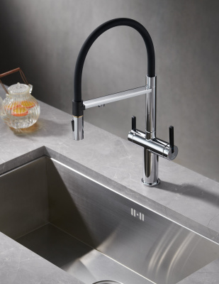 Смеситель для кухни с подключением фильтра для воды Rose R458 хром
