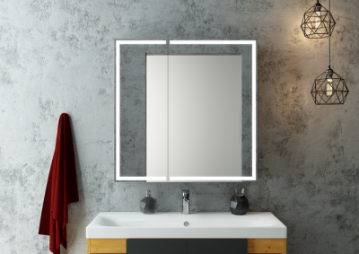 Зеркало-шкаф Континент Mirror Box Black Led 800х800