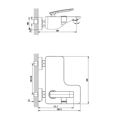 Смеситель Lemark Bellario для ванны LM6802C