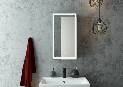 Зеркало-шкаф Континент Mirror Box Black Led 350х650 правый
