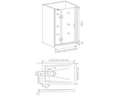 Душевая дверь GOOD DOOR SATURN WTW-110-C-CH-R