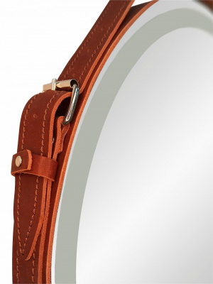 Зеркало Континент Millenium Brown Led D 500 на ремне коричневого цвета