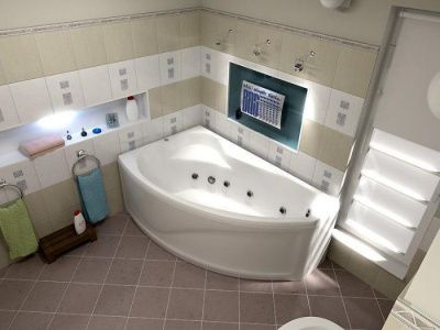 Акриловая ванна Bas Николь 170x110 L с г/м оборудованием FLAT