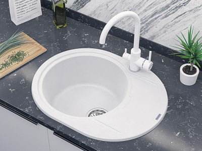 Смеситель для кухни Paulmark Essen Es213211-431BR белый матовый-бронза