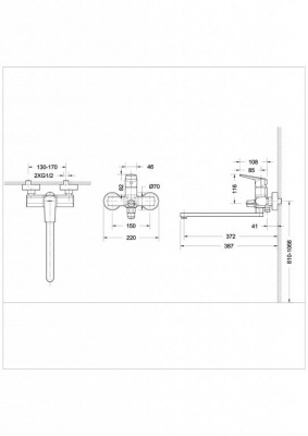 Смеситель Bravat REAL F6121179CP-01L универсальный
