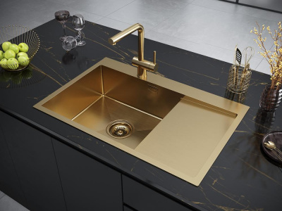 Смеситель для кухни Paulmark Dosse Do214418-BG брашированное золото