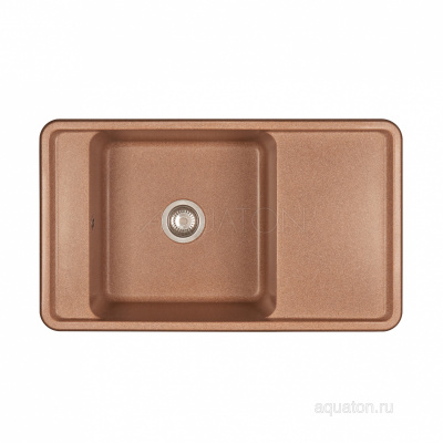 Мойка для кухни из литого мрамора Aquaton Беллис 87 терракотовый