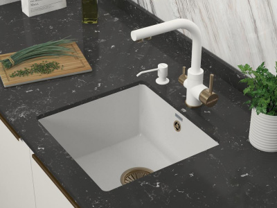 Смеситель для кухни Paulmark Essen Es213011-431BR белый матовый-бронза