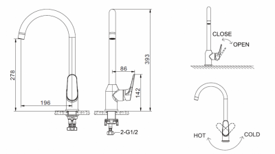 Смеситель для кухни Bravat ELER F7191238CP-RUS