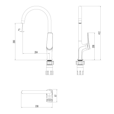 Смеситель для кухни Lemark Bronx LM3705BLR