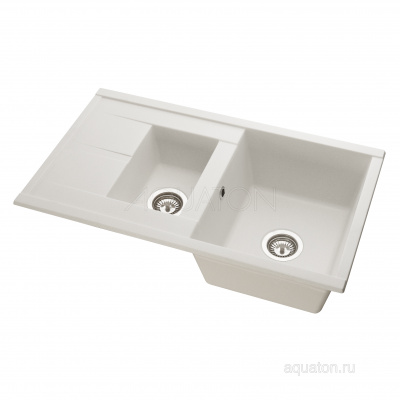 Мойка для кухни из литого мрамора Aquaton Делия 87 жемчуг
