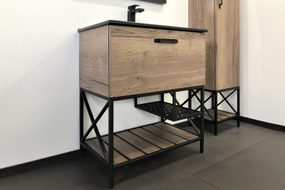 Тумба с раковиной Comforty Бредфорд 75 дуб темный