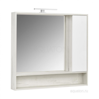 Зеркальный шкаф Aquaton Флай 100 белый, дуб крафт 1A237802FAX10