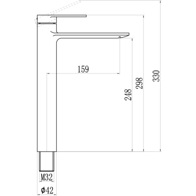 Смеситель для раковины высокий Savol S-601811G хром