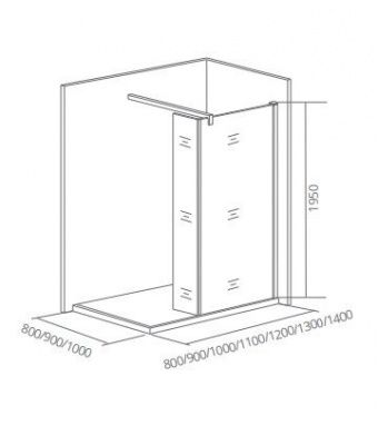 Перегородка для душа GOOD DOOR WALK IN SP2-100-C-B