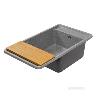 Мойка для кухни из литого мрамора Aquaton Беллис 87 серый