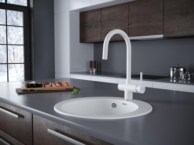 Смеситель для кухни Paulmark Heller He213218-431 белый матовый