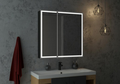 Зеркало-шкаф Континент Mirror Box Black Led 800х800