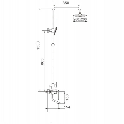 Душевая система Rose R1336F белый/хром