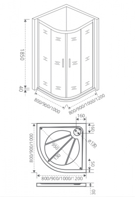 Душевой уголок GOOD DOOR INFINITY R-120-G-CH