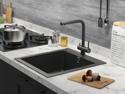 Смеситель для кухни Paulmark Skalen Sk213020-308 черный