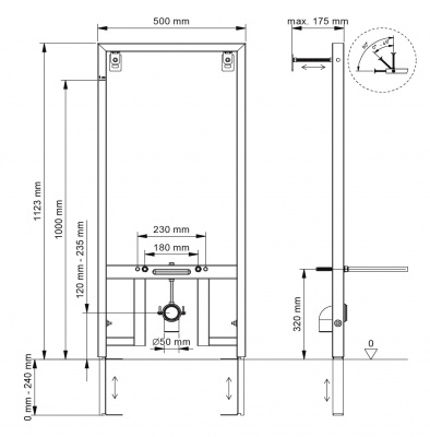 Система инсталляции для биде Berges Wasserhaus Novum 049212