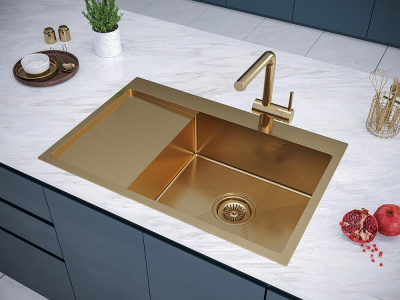 Смеситель для кухни Paulmark Dosse Do214418-BG брашированное золото
