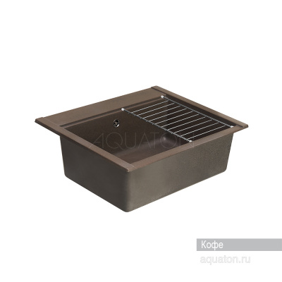 Мойка для кухни из литого мрамора Aquaton Делия 60 прямоугольная кофе