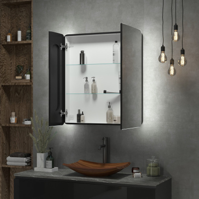 Зеркало-шкаф Континент Eltoro Black LED 760х850